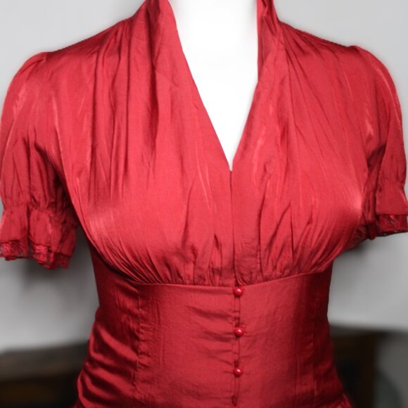 NWT red Scarlett Darkness Corset Blouse - 2XL (F21) - Picture 6 of 8
